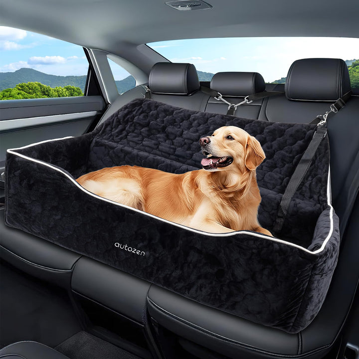 Hunde Autositz für mittlerer grosse Hunde, Abnehmbarer Hundesitz Auto bis zu 54kg mit 2 Sicherheitsl
