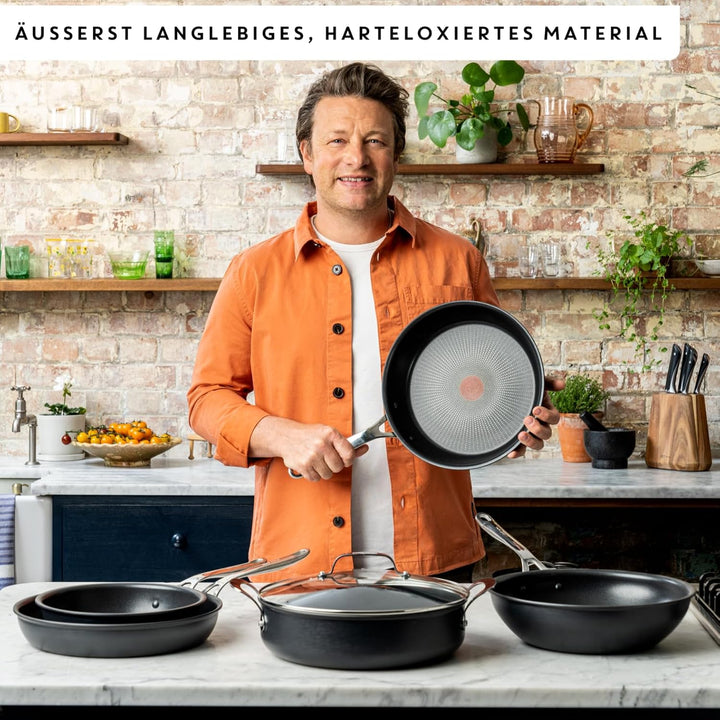 Jamie Oliver by Tefal Cook's Direct Kochgeschirr-Set, 5-tlg., Pfannenset induktionsgeeignet und back