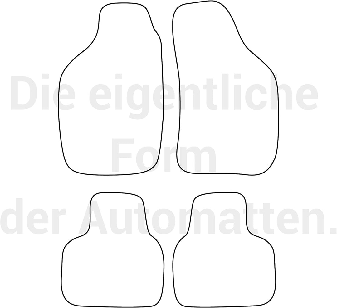 moto-MOLTICO Fussmatten Auto Velours Autoteppiche Schwarz Automatten Set 4-teilig passend für FIAT P