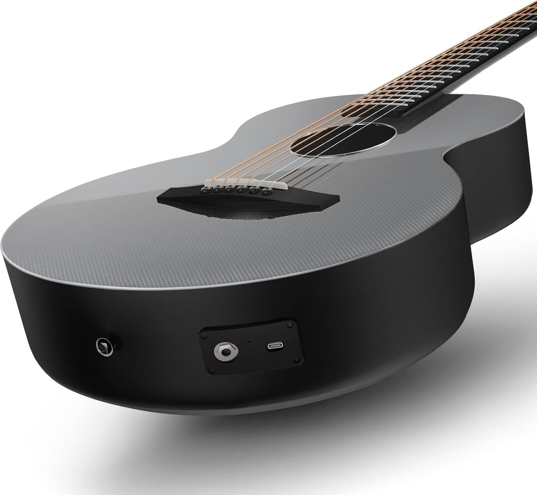 Enya X3 PRO Mini Gitarre - 36 Zoll Schwarz Kohlefaser Elektro-Akustische Gitarren für Kinder Erwachs
