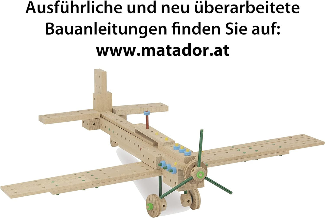 Matador 11407 E407 Baukasten, holzfarben,ab 5 Jahren, bunt