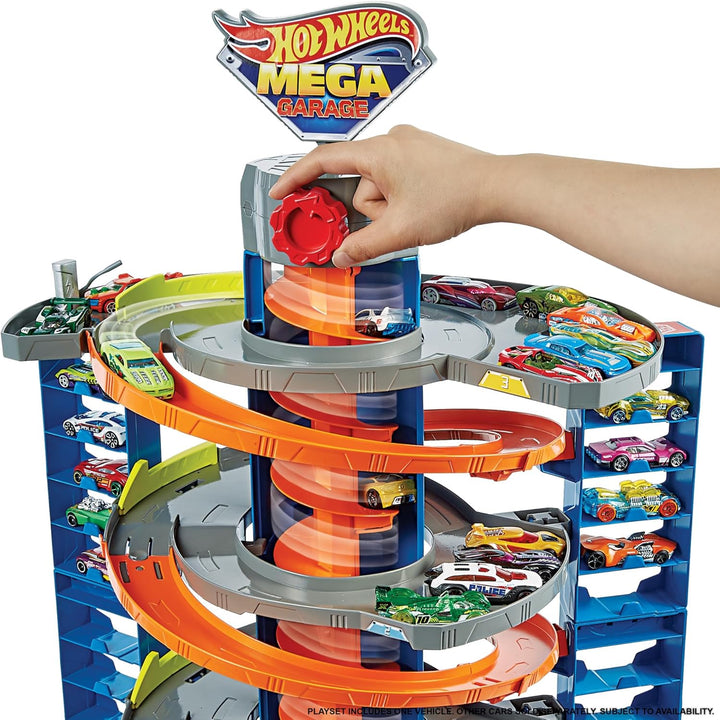 Hot Wheels GTT95 - City Power-Parkgarage Spielset mit Aufzug, für 60+ Fahrzeuge, mit 1 Hot Wheels Fa