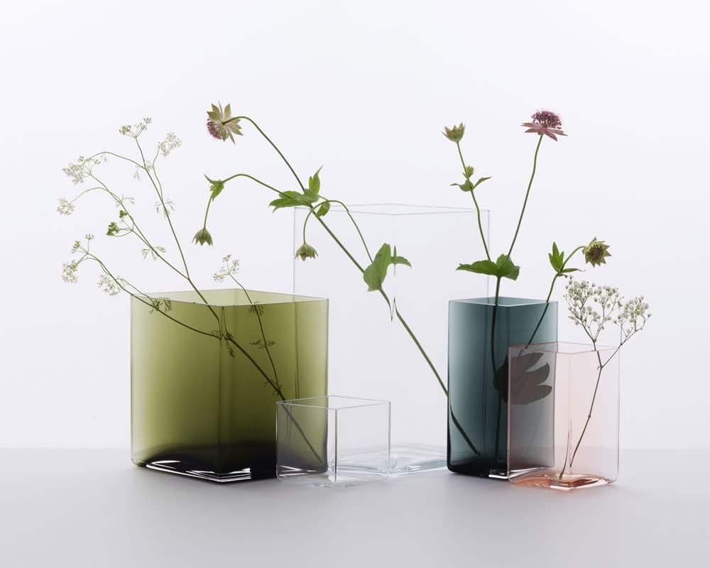 Iittala 1015592 Ruutu Vase, 115 x 115 x 180 mm, grau Grau 115 x 180 mm Glas, Grau 115 x 180 mm Glas