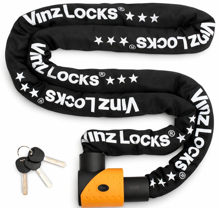 VINZ Jannu Kettenschloss ø10mm | ART 3 Zertifikat | Schloss für Roller E-Scooter Motorrad Moped E-Bi