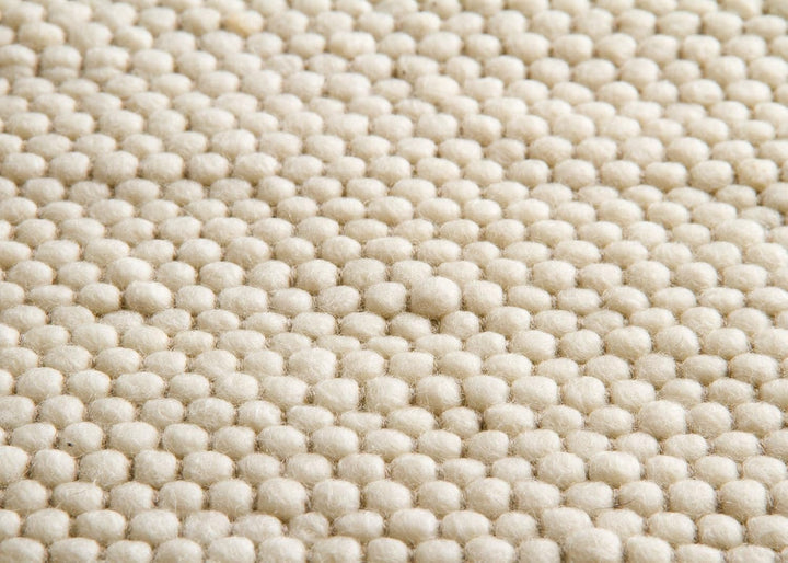 Steffensmeier Handwebteppich Gabun 100% Schurwolle Wohnzimmer im Scandi Style, Creme, Grösse 90x160