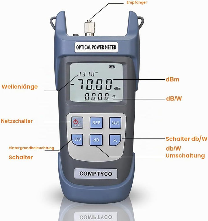 Guakiili FTTH Faser Optisches Leistungsmessgerät Faser Optisches Kabel Tester 70dBm ~ + 10dBm Arbeit