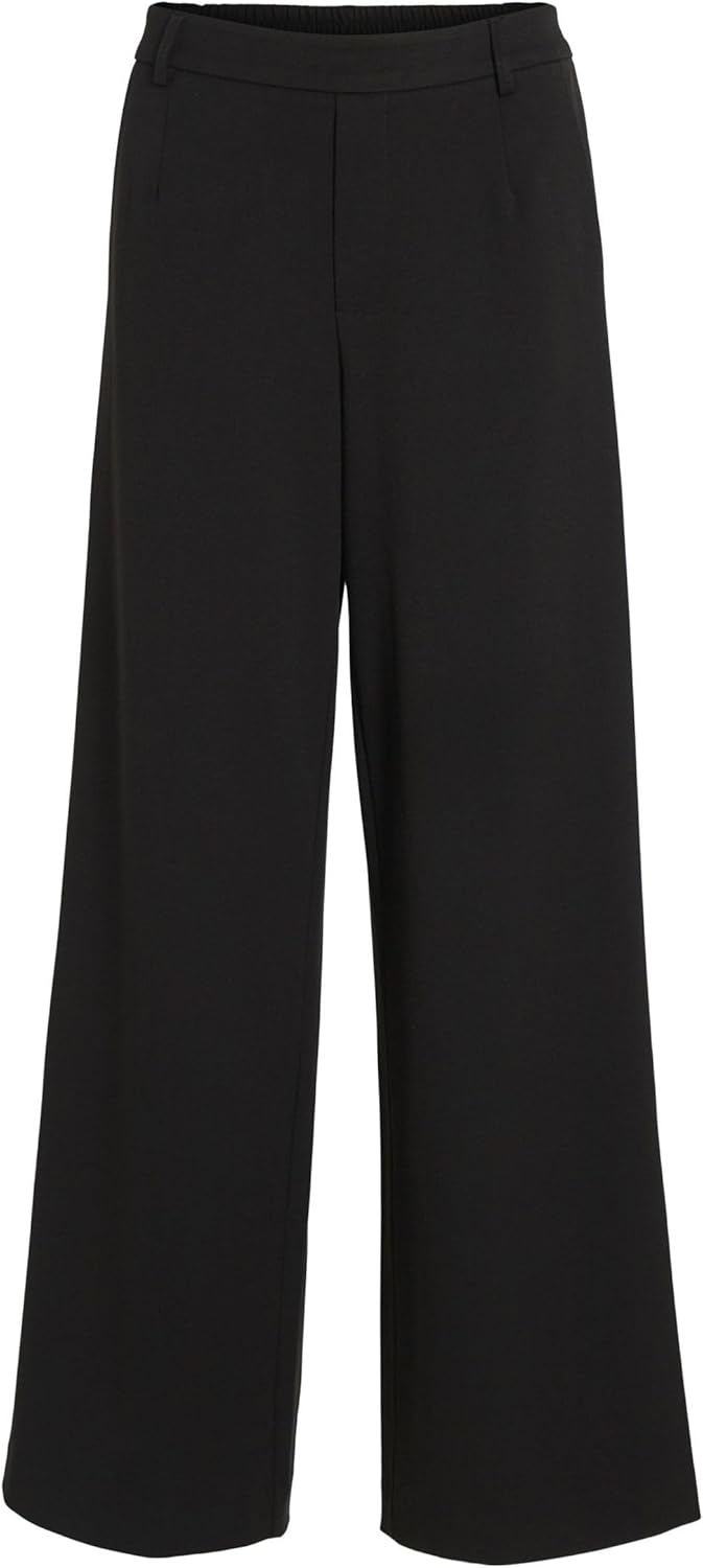 Vila Damen Vivarone Hw Wide Pant-Noos Stoffhose, Schwarz