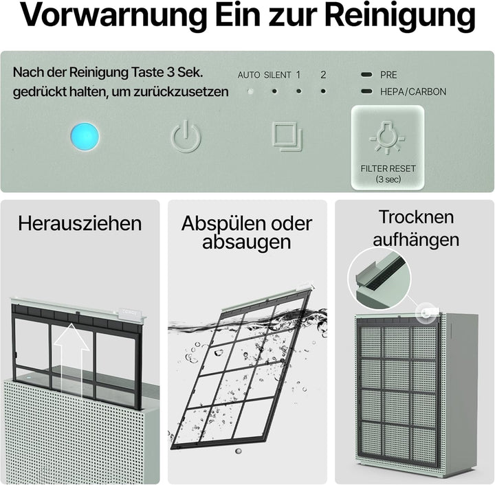 COWAY AIRMEGA 150 Luftreiniger bis zu 73 m², GreenHEPA™ Technologie, Entfernt 99,999% aller Partikel