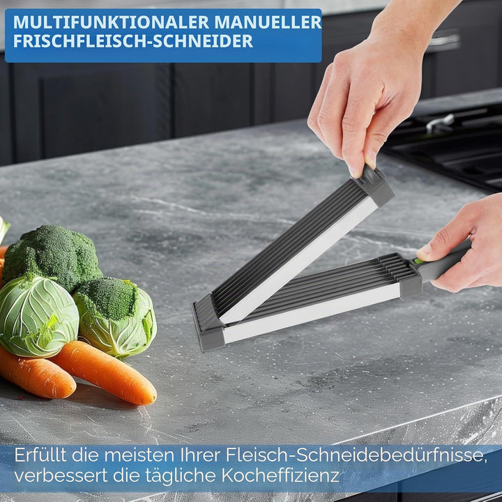 Fleischschneidemaschine,Verstellbarer Fleischschneider 2-4 mm Dick,Edelstahl Manueller Meat slicer,f