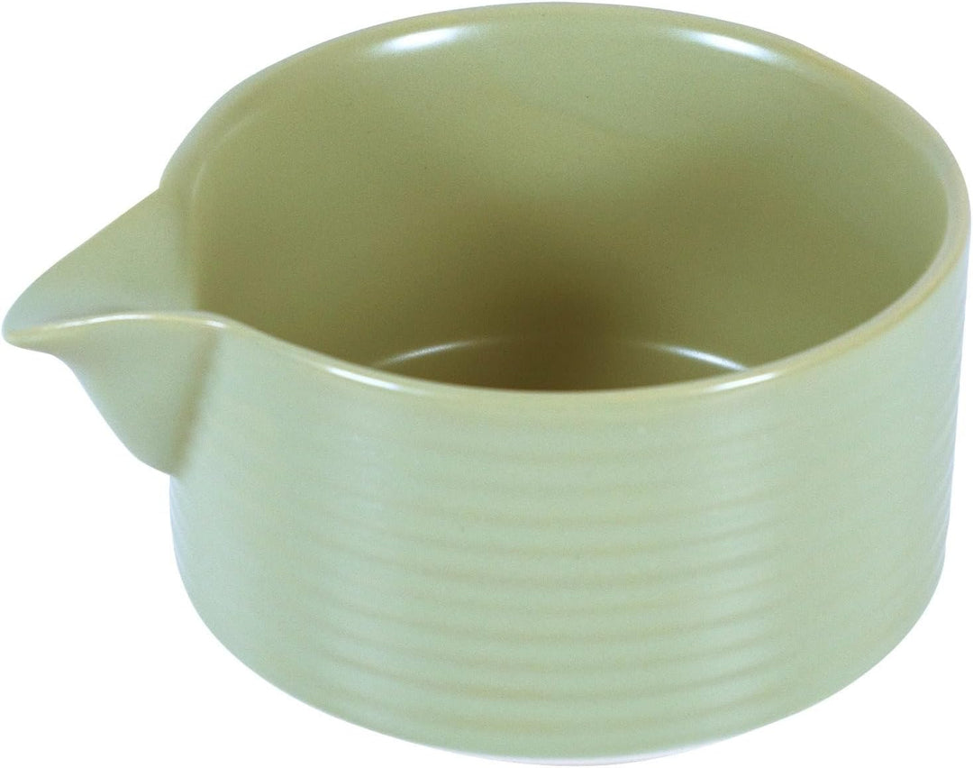 Matcha Tee Set - Keramik Schale Aki Pastellgrün 500ml - Traditionelles Bambus Zubehör Chasen Besen u