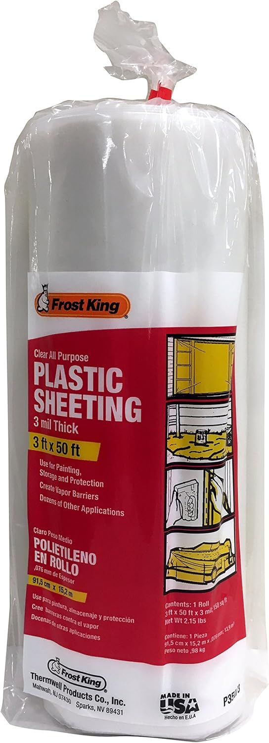 Frost King P350/3 Polyethylen-Folie, 91 x 150 x 3 mm, transparent, Folie