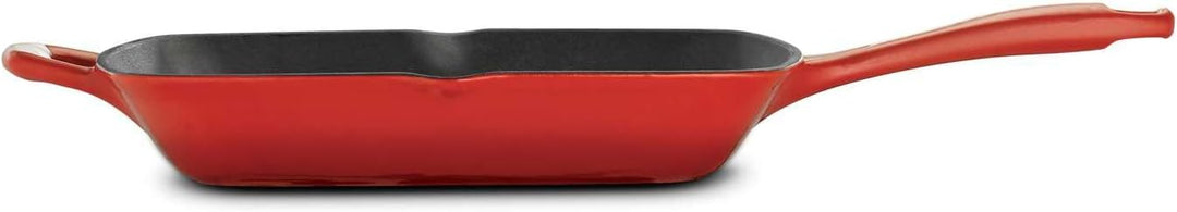 Tramontina Bestow Gusseisen Grillpfanne 27x27 cm Rot – Emailliert, Induktion &amp; Backofenfest – Steakp