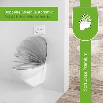 LUVETT® Toilettendeckel mit Absenkautomatik C770 oval, WC-Sitz mit 3 Befestigungsvarianten zur Wahl,