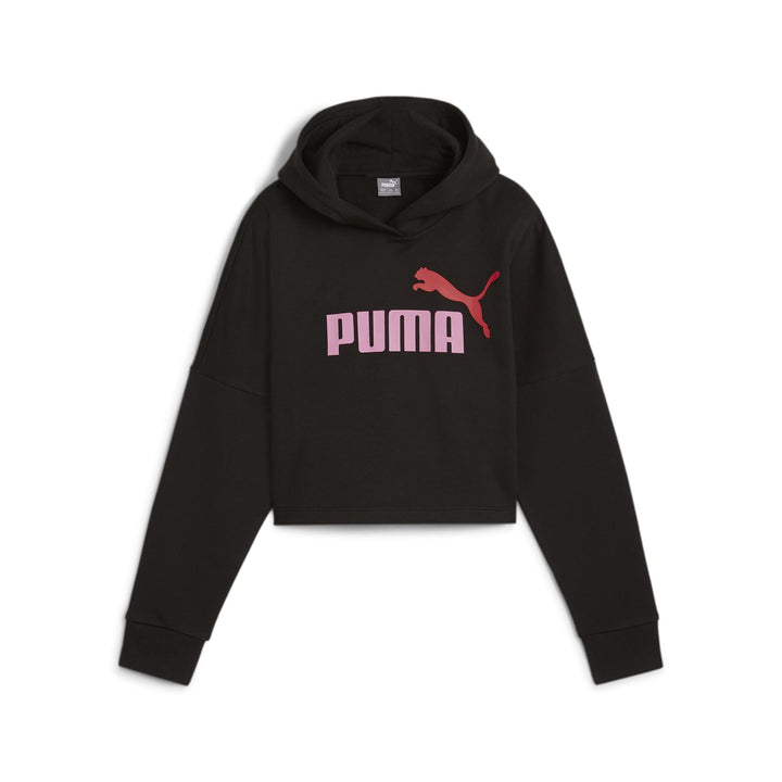 PUMA Mädchen ESS Logo Cropped Hoodie G Sweat 110 Puma Black, 110 Puma Black