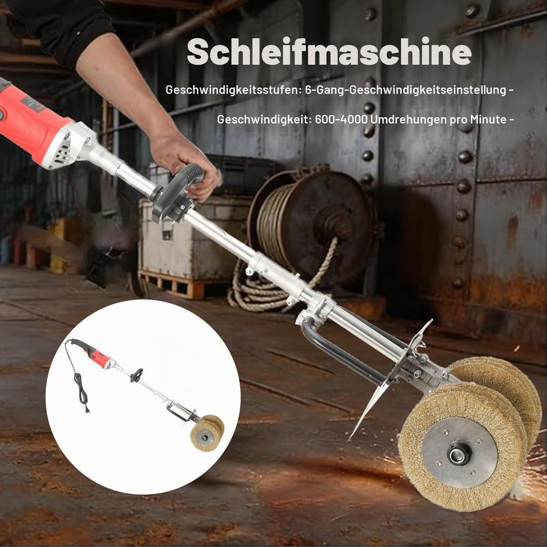 3850W Satiniermaschine, 6in1 Bürstenschleifer Leistungsstarker Walzenschleifer mit 2 XXL-Stahlbürste