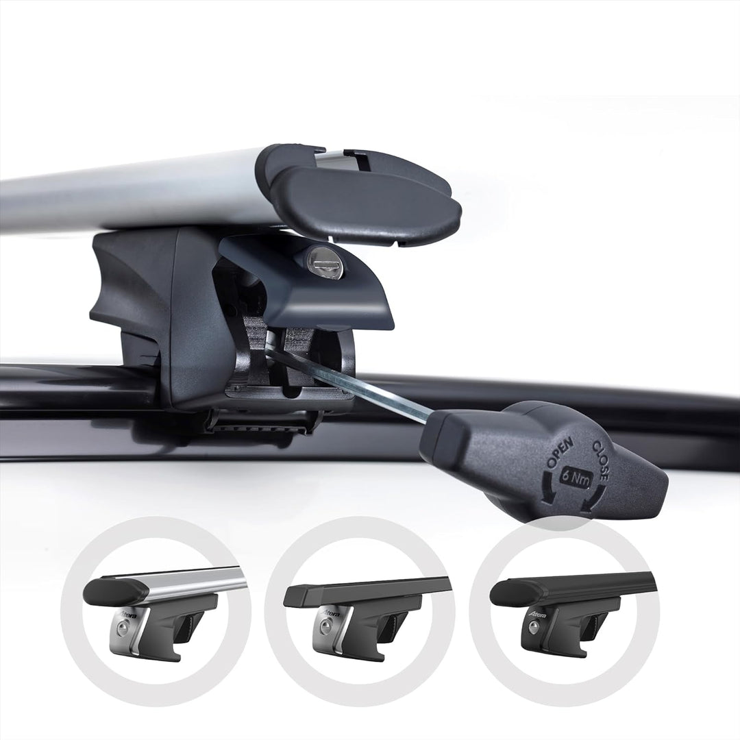 Atera 048 222 48222 Signo RT Grundträger für Fahrzeuge mit Dachreling, 1220mm