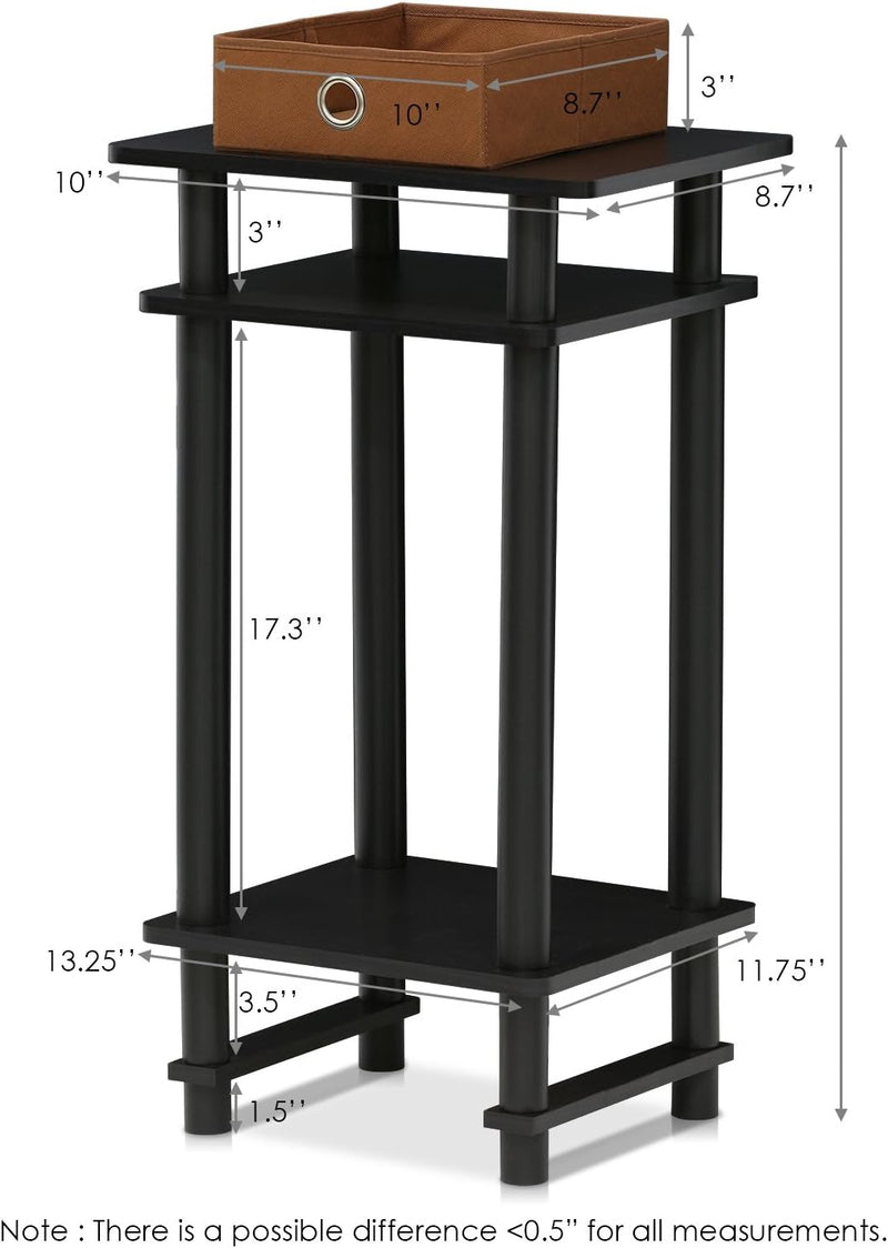 Furinno Hoher Beistelltisch mit Schublade (2er Set), Holz, Espresso/Braun, 29.49 x 39.5 x 70.41 cm 2