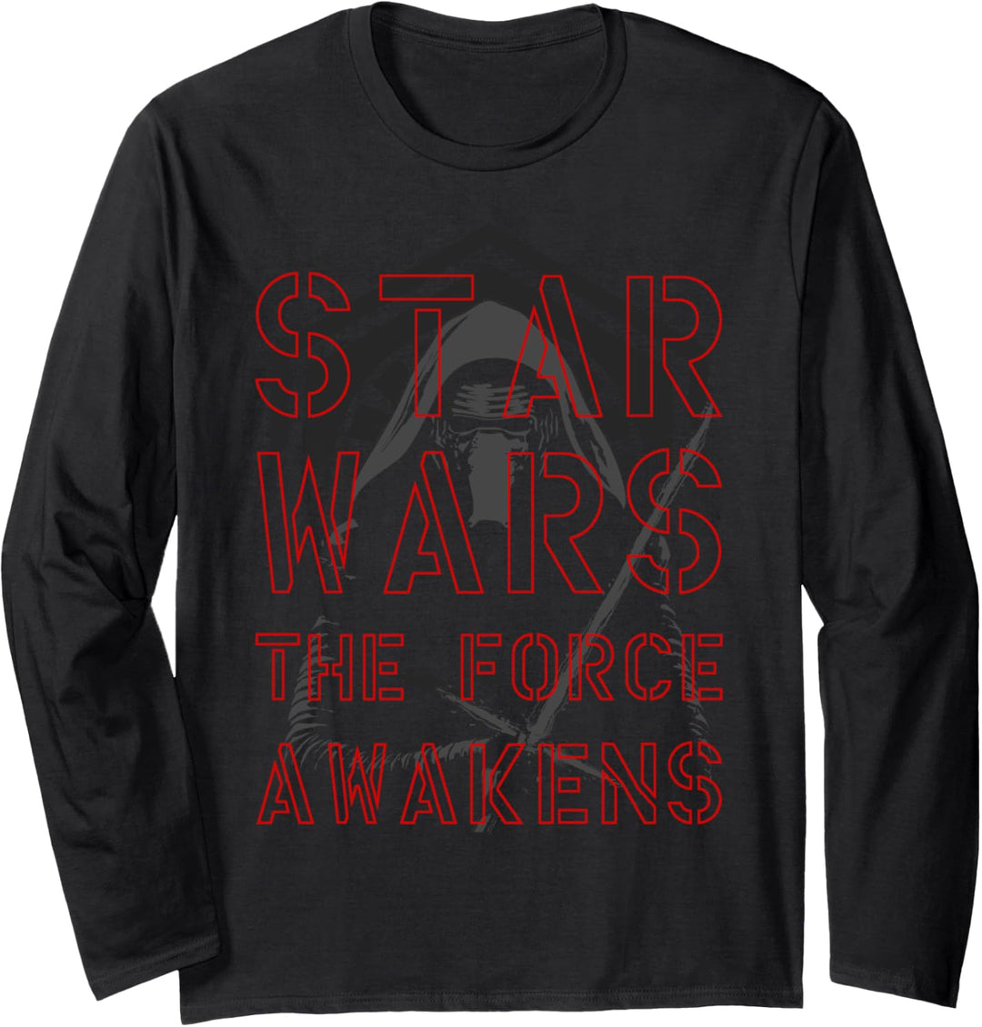 Star Wars The Force Awakens Kylo Ren Darkened Portrait Langarmshirt
