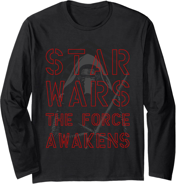 Star Wars The Force Awakens Kylo Ren Darkened Portrait Langarmshirt