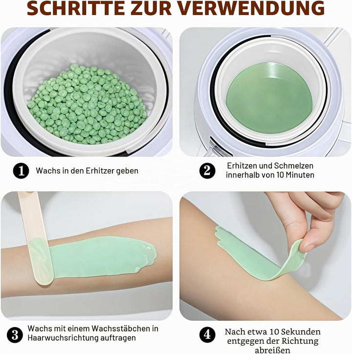 Wachswärmer, 500 Ml Wachsschmelzmaschine, 100w Automatische Temperaturregelung Warmwachs Haarentfern