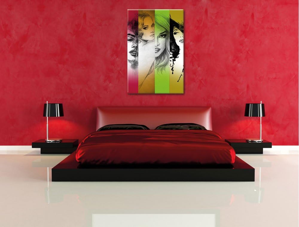 Pixxprint die vielen Geischter der Frau als Leinwandbild/Grösse: 100x70 cm/Wandbild/Kunstdruck/ferti