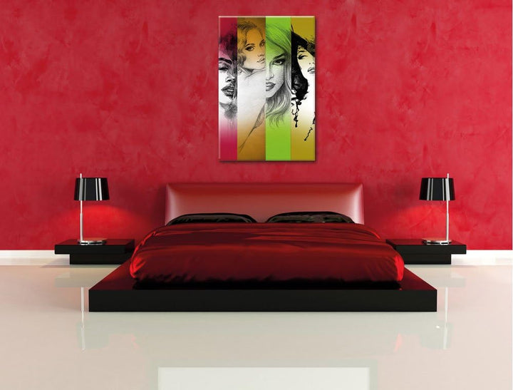 Pixxprint die vielen Geischter der Frau als Leinwandbild/Grösse: 100x70 cm/Wandbild/Kunstdruck/ferti