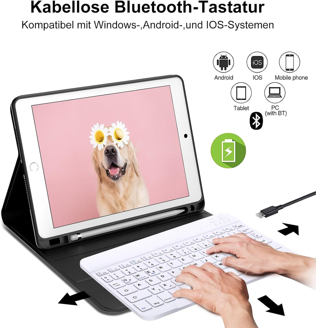 AVNICUD Tastatur Hülle für iPad 10,2 Zoll 9/8/7 Generation - iPad Pro 10.5", iPad Air 3, Soft TPU Sc