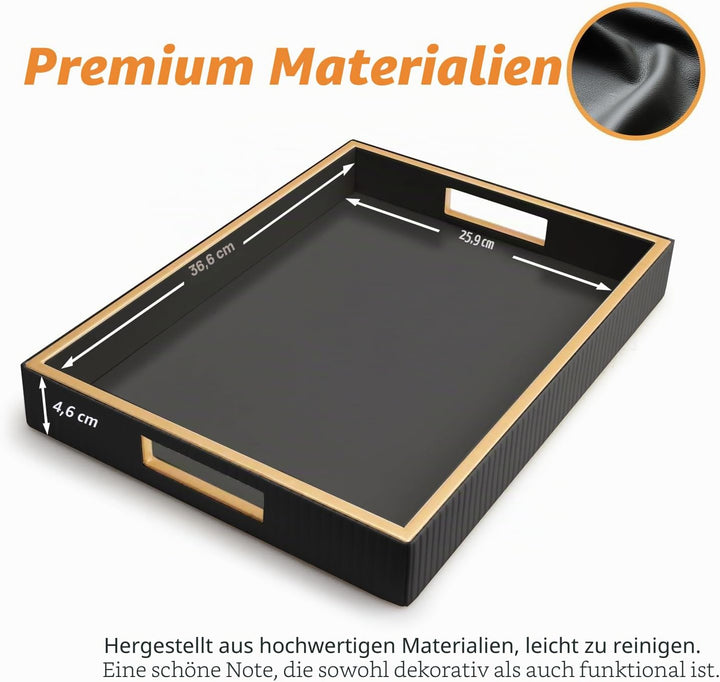 SANZIE Ledertablett, Schreibtisch-Aufbewahrung, Organizer, Premium-Serviertablett, dekoratives Table