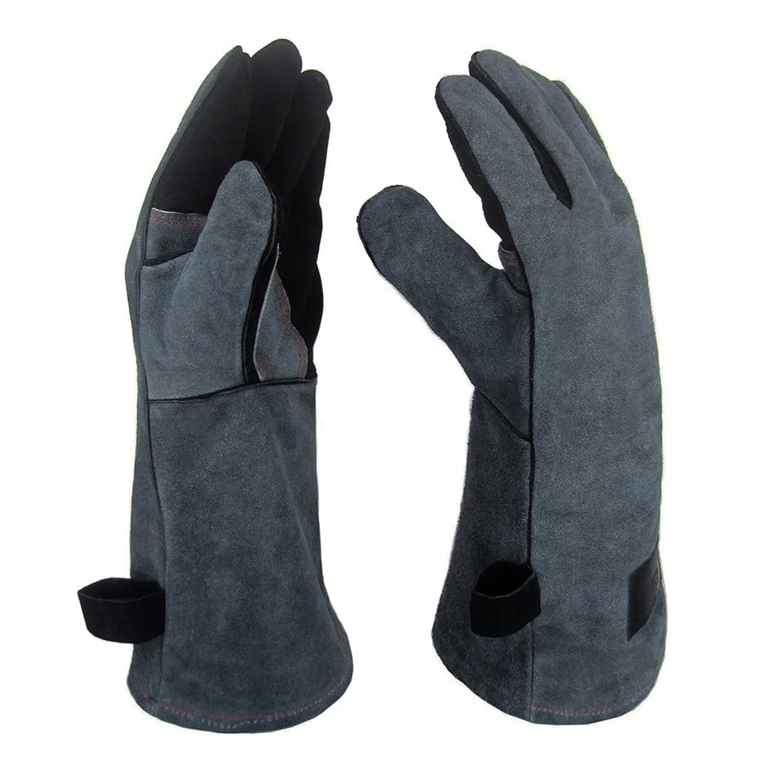 APOGO Ofenhandschuhe Backhandschuhe Grillhandschuhe 1 Paar Leder Grill Handschuhe 41x15X1.5cm Wildle