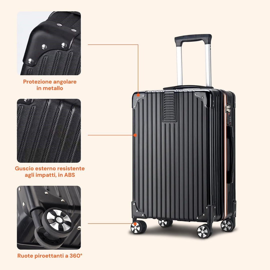 Wintem Koffer-Set Schwarz 3, Schwarz 3