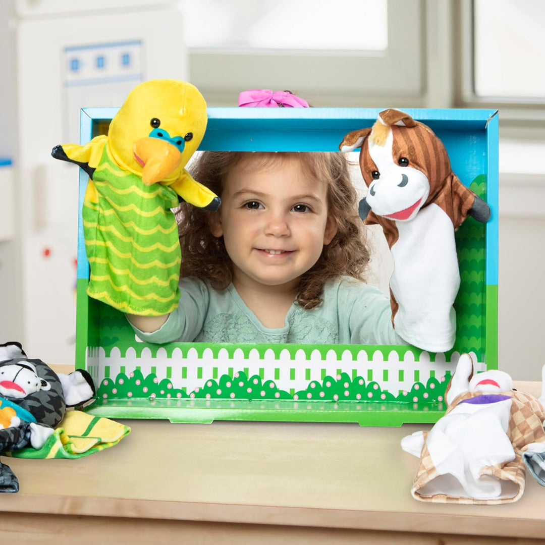 Melissa & Doug Tierfreunde-Handpuppen, 6er-Set (Katze, Hund, Pferd, Papagei, Schildkröte, Hase, Pfer