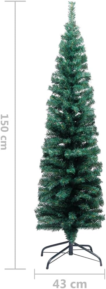 vidaXL Schlanker Künstlicher Weihnachtsbaum mit Ständer Christbaum Tannenbaum Dekobaum Kunstbaum Wei