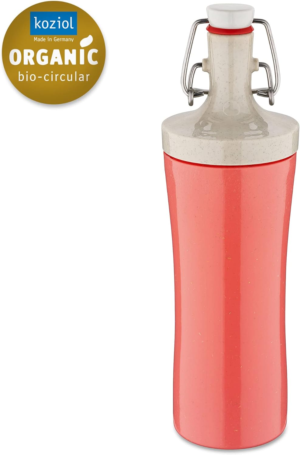 Koziol Unisex -Erwachsene Plopp to Go Trinkflasche 425 ml Nature Coral, 425 ml Nature Coral