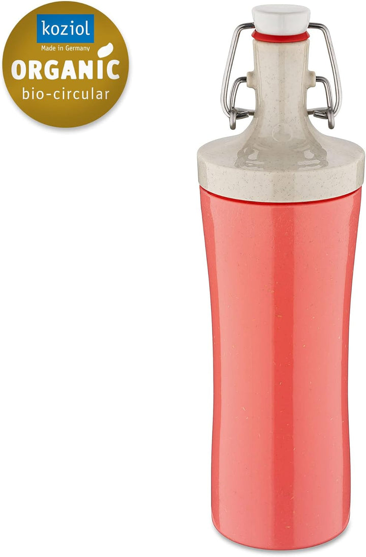 Koziol Unisex -Erwachsene Plopp to Go Trinkflasche 425 ml Nature Coral, 425 ml Nature Coral