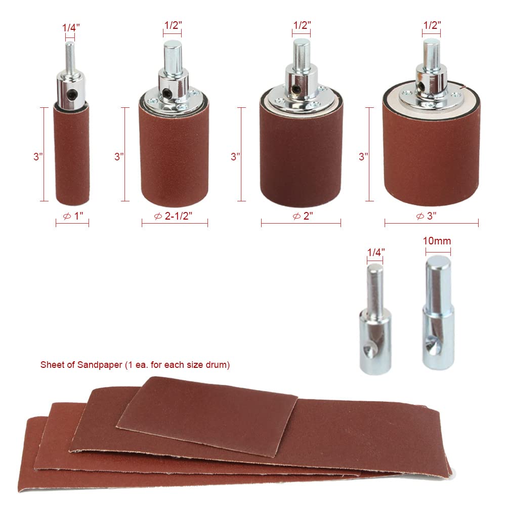 O'skool Schleifwalzen, Satz, für Bohrmaschine Schleifband, 4-teilig