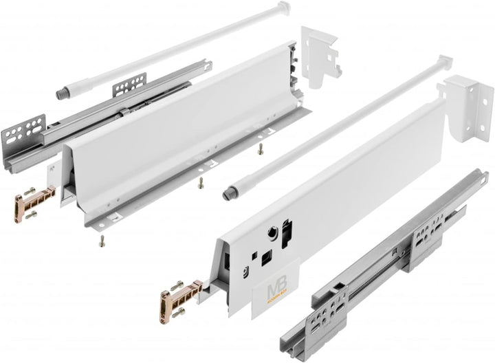 GTV - Modern Box Schublade I L=550mm H=146 mm I Weiss I Leises Schliessen I Belastung bis zu 40 kg I