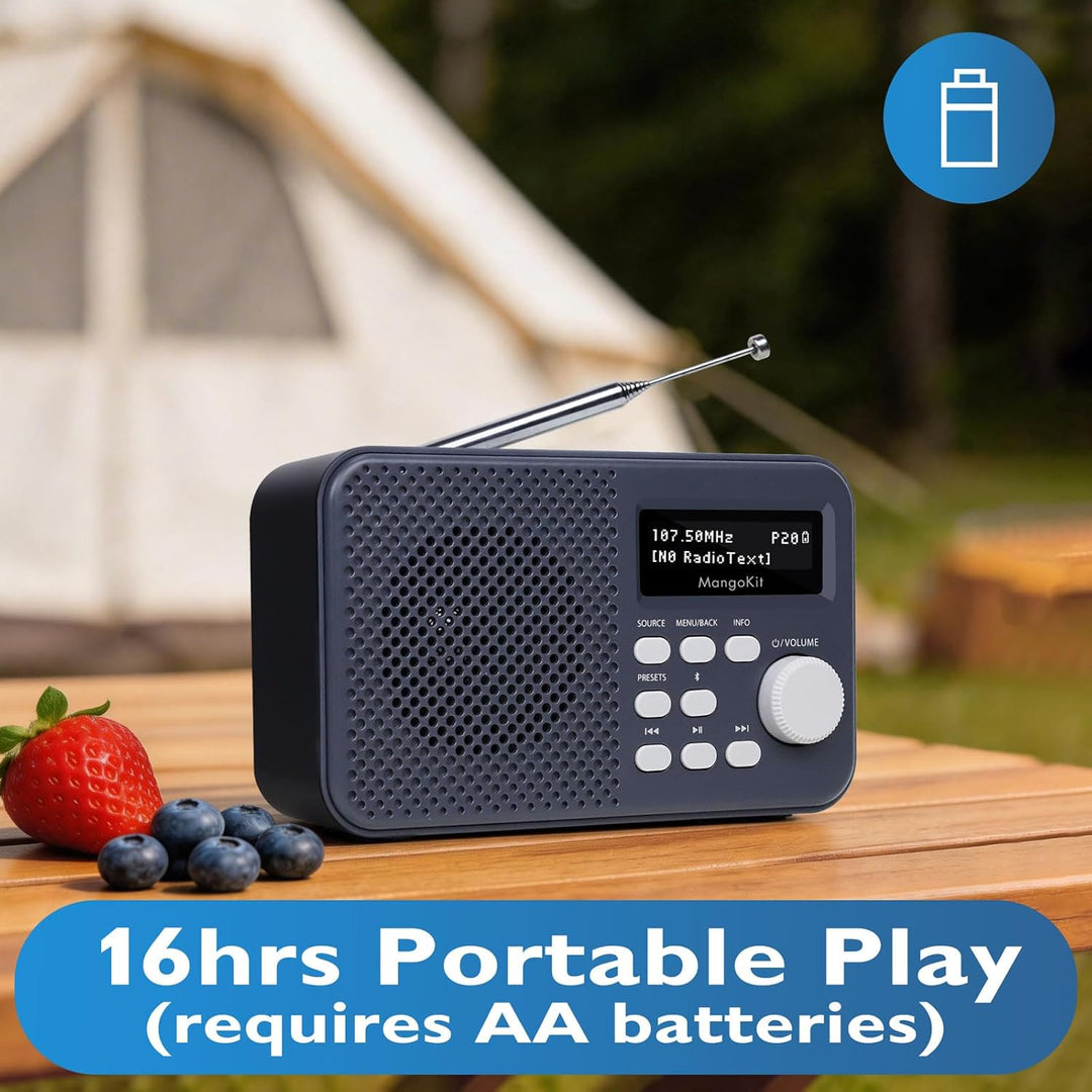 MD2 PLUS Tragbares DAB/DAB+/UKW Digitalradio,Bluetooth-Streaming,40 Speicherplätze,Klares Display,Ko