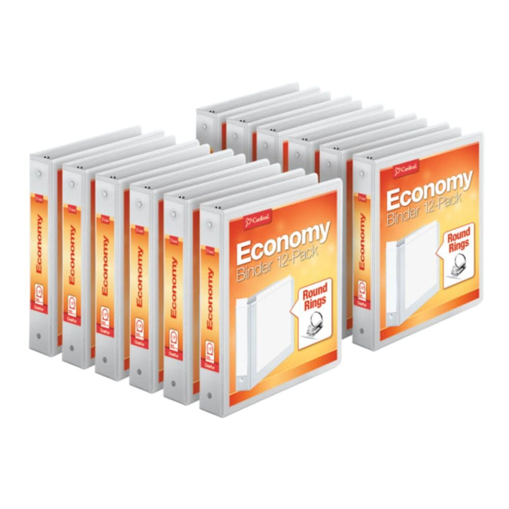 Cardinal Economy 3-Ring Binders, 1.5", Round Rings, Holds 350 Sheets, ClearVue Presentation View, No