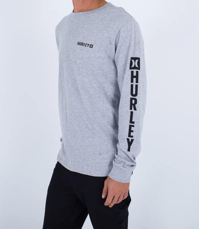Hurley Herren Evd The Box Ls Tshirt S Dk Grau Htr, S Dk Grau Htr