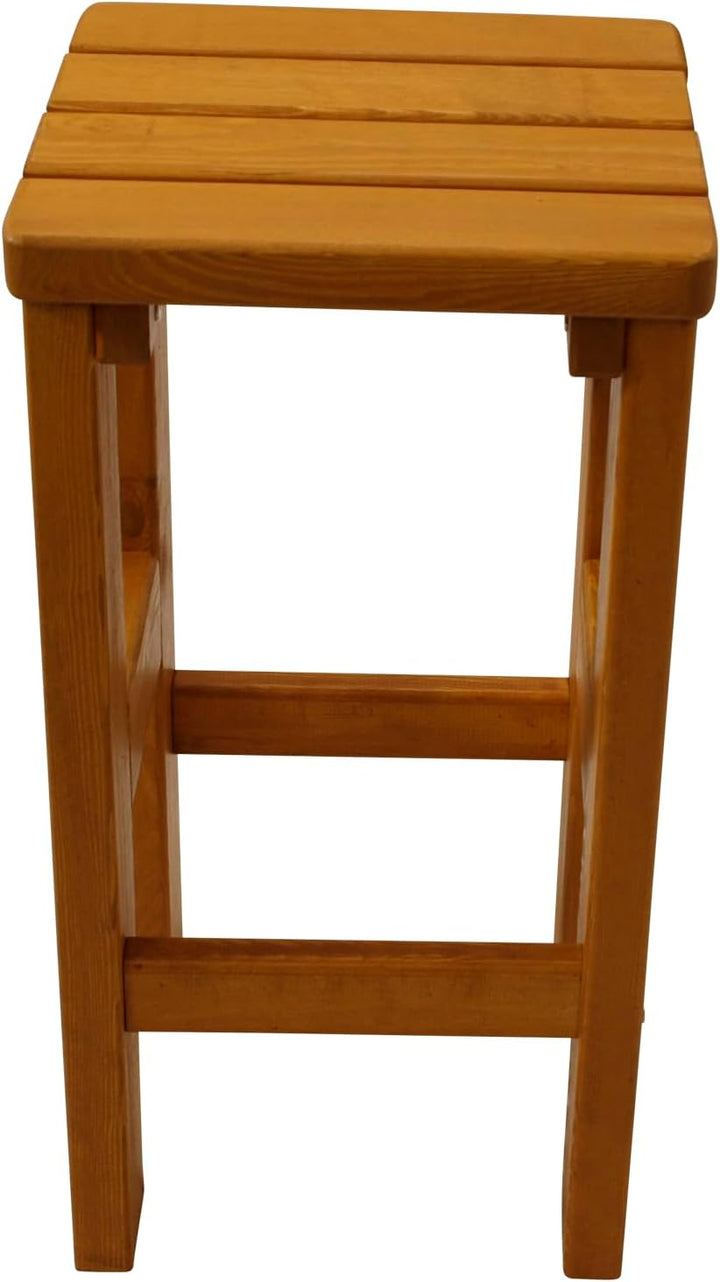DEGAMO Barhocker Villach aus massivem Kiefernholz, extra stabil 40mm stark, hell lackiert, für Innen
