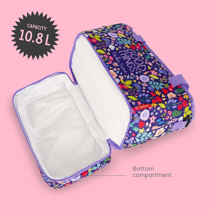 LEGAMI - Lunchbag Flowers, Isolierte Tasche für das Mittagessen, Geräumige Lunchbox 10,8 Liter, Vers