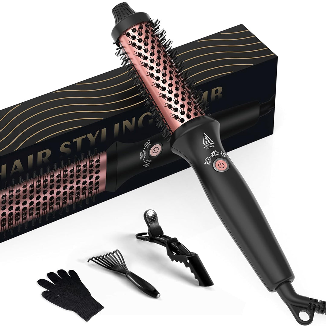 Thermal Brush 3 in 1, Thermobürste Wärmebürste 32mm, UKLISS Rundbürste Kompakt, Lockenbürste Double
