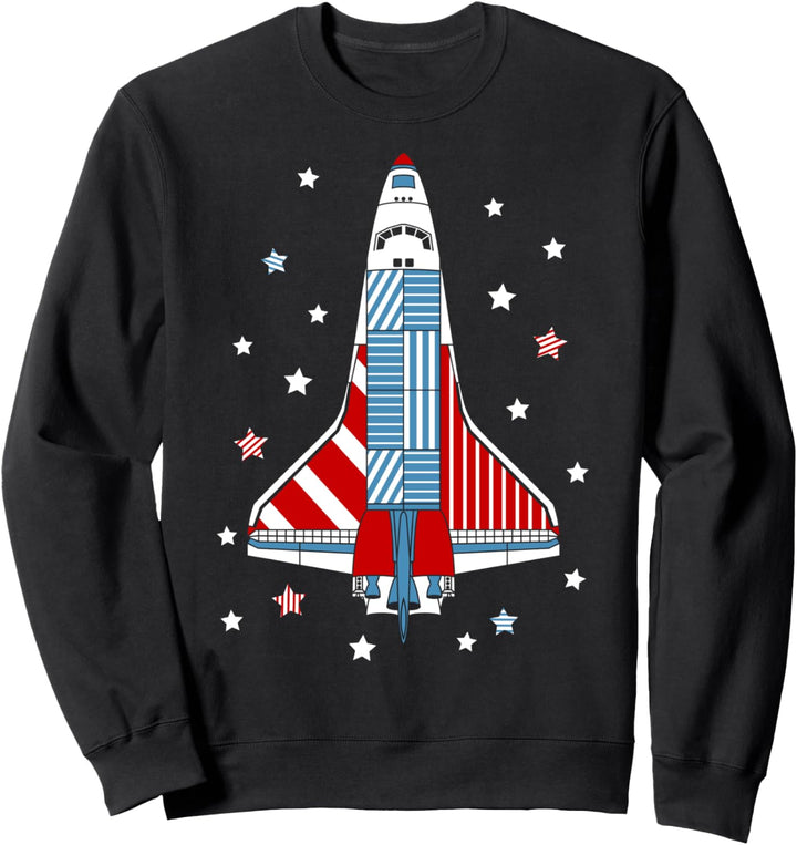 Trendy Red White & Blue Rocket With Stars Sweatshirt