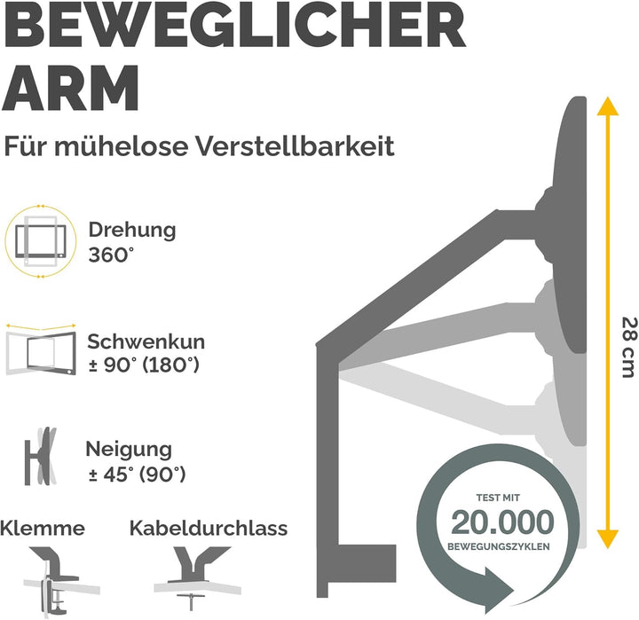 Fellowes Monitor Halterung für 2 Monitore bis je 32 Zoll (81,28 cm) - Platinum Series Monitor Arm mi