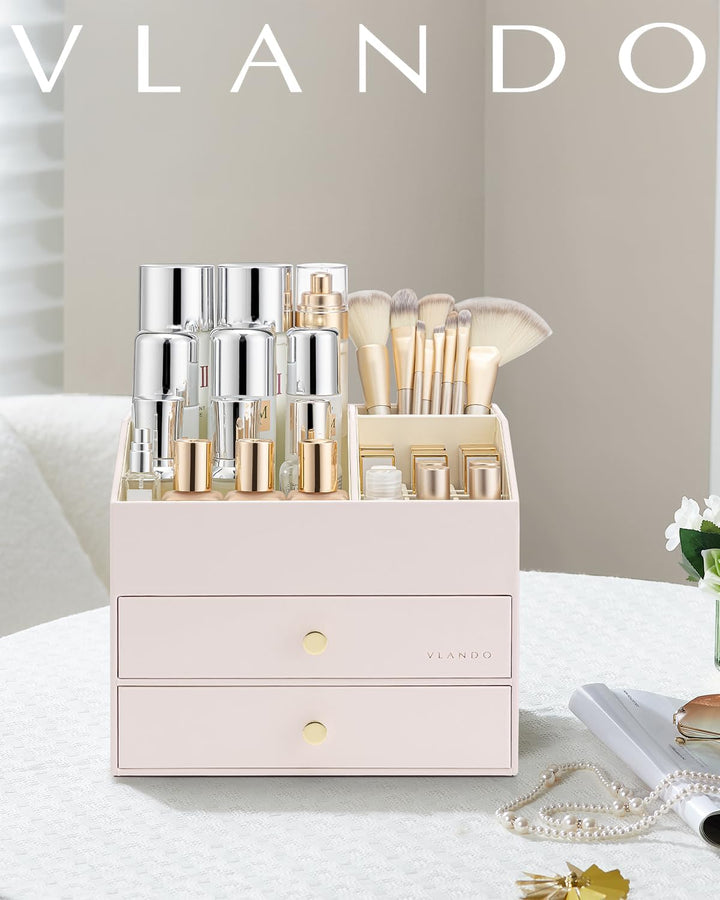 Vlando Make up Organizer mit 3 Schubladen, Schminktisch Organizer, Kosmetik Organizer, Schmink Organ
