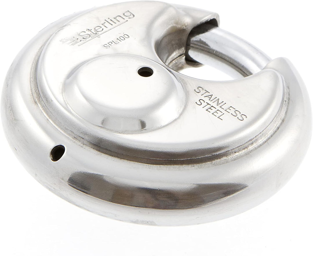 Sterling SPL080 60 mm Scheiben-Vorhängeschloss – geschlossener Bügel, grau Scheiben-Vorhängeschloss