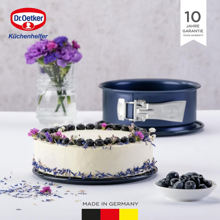 Dr. Oetker Springform Ø 18 cm BACKLIEBE EMAILLE, Backform für runde Kuchen, Kuchenform mit schnitt-