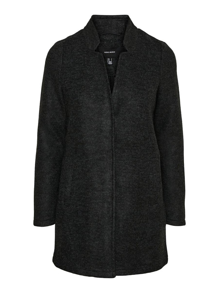 VERO MODA Damen Wollmischungs-Mantel XS Dark Grey Melange 2, XS Dark Grey Melange 2
