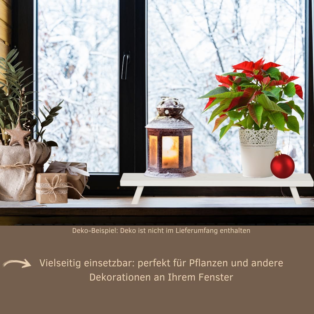WEIGLA - Schwibbogenbank aus dem Erzgebirge I Weiss I Fensterbank Innen Holz I dekorative Schwibbo