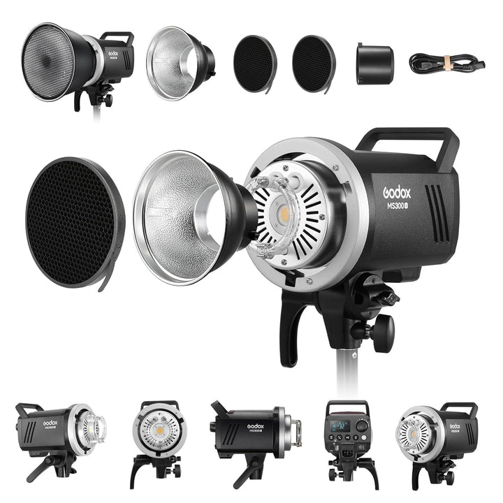 Godox MS300V 300W Strobe Light Professional Studio Flash Strobe kit 2,4 G X-System mit LCD-Panel 0,1